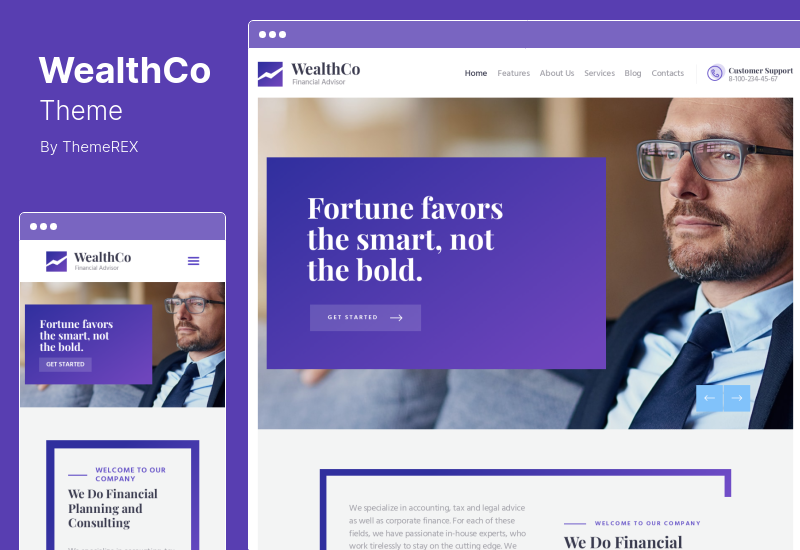 Тема WealthCo — свежая тема WordPress для финансового консалтинга