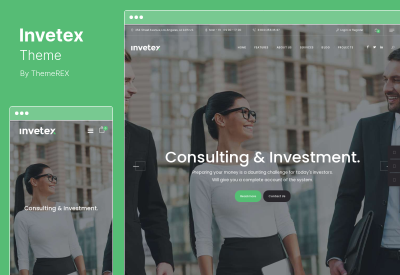 Tema Invetex - Tema WordPress Investasi Konsultasi Bisnis