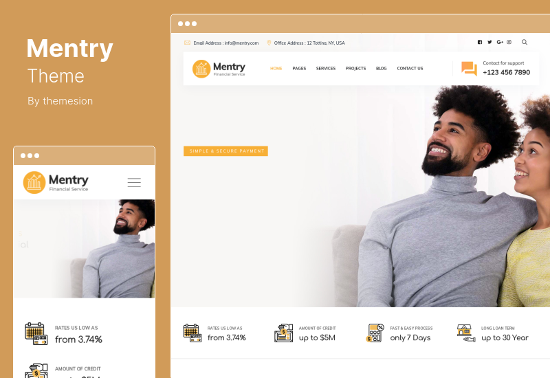 Mentry Teması - Kredi Finansal WordPress Teması