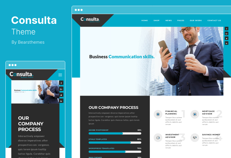 Consulta Theme - Tema profesional de WordPress para negocios financieros