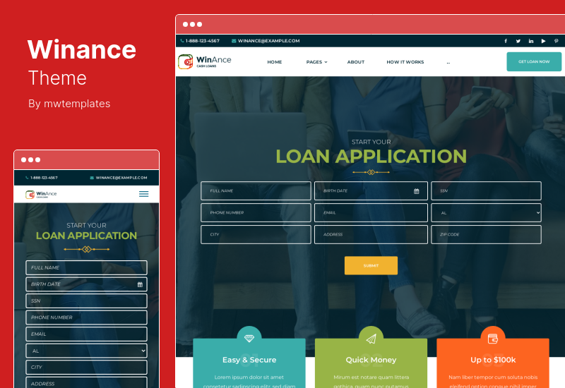 Winance Theme - Tema de WordPress para empresas financieras