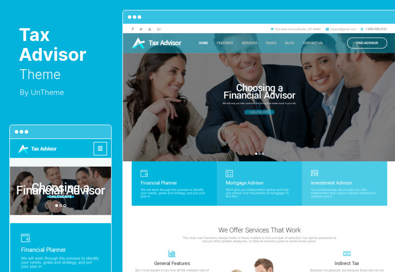 Tax Advisor Theme - Tema de WordPress para consultoría financiera