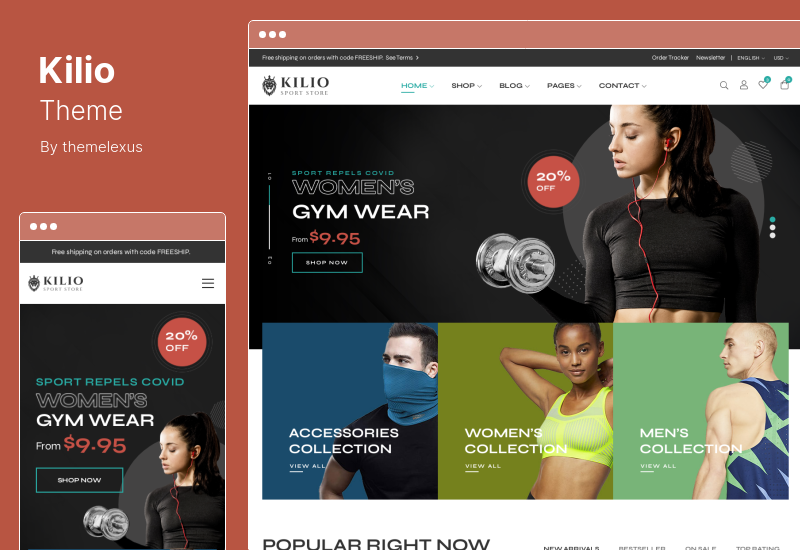 Thème Kilio - Thème WordPress WooCommerce pour boutique de sport