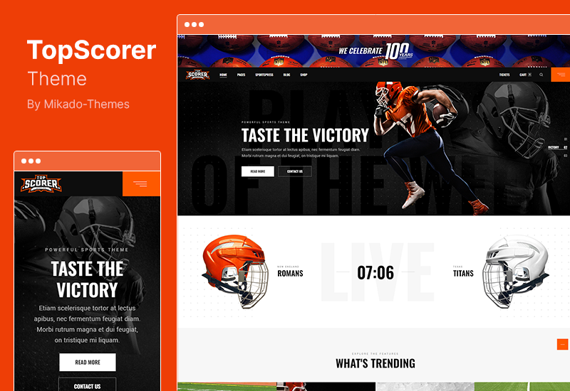 Thème TopScorer - Thème WordPress Sports