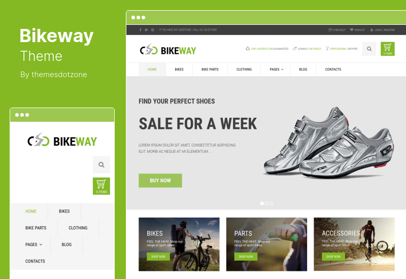 Bikeway Theme - WooCommerce тема спортивного магазина