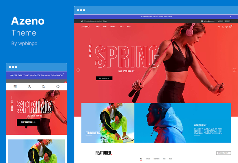 Tema Azeno - Tema WooCommerce pentru magazinul de sport