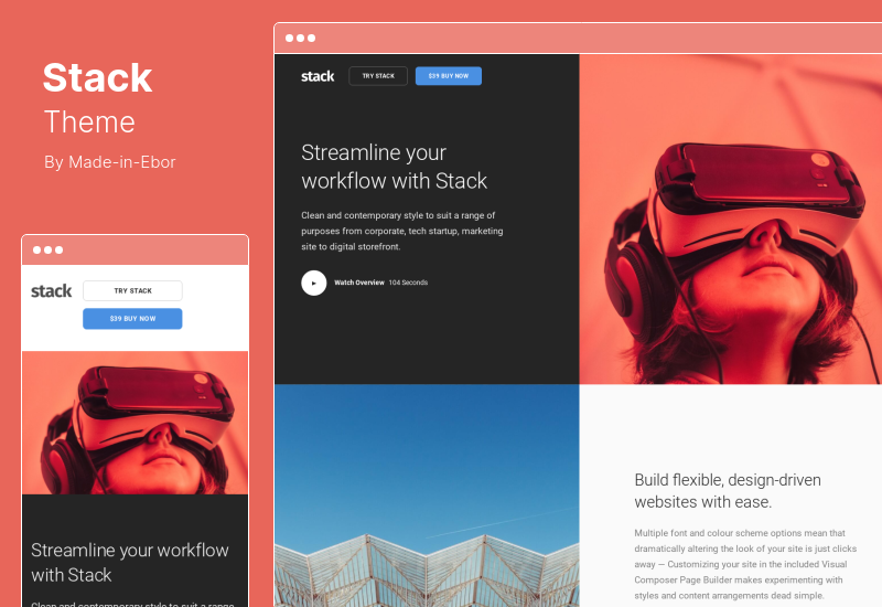 Stack Theme - Tema WordPress multiuso con Variant Page Builder Visual Composer