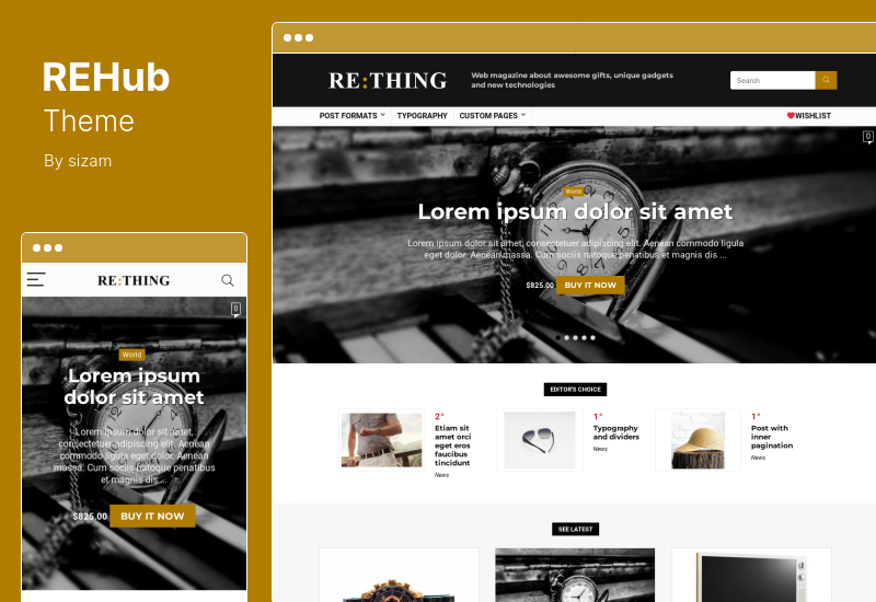 ธีม REHub - การเปรียบเทียบราคา ธีม WordPress ตลาดผู้ขายหลายราย