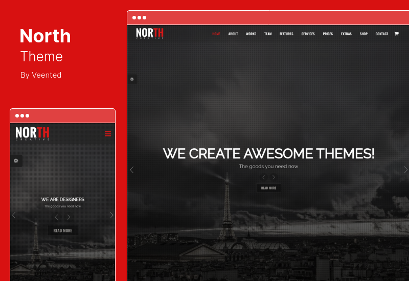 ธีมเหนือ - หนึ่งหน้า Parallax WordPress Theme