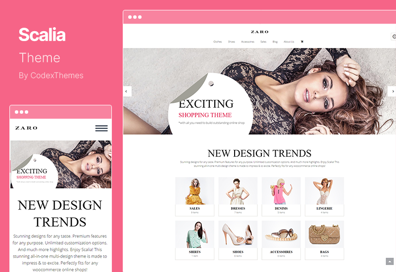 Scalia 테마 - MultiConcept Business, Shop, OnePage, 블로그 WordPress 테마