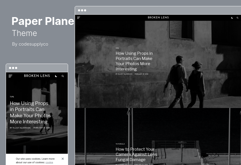 Тема Paper Plane — современная WordPress тема для блога WordPress