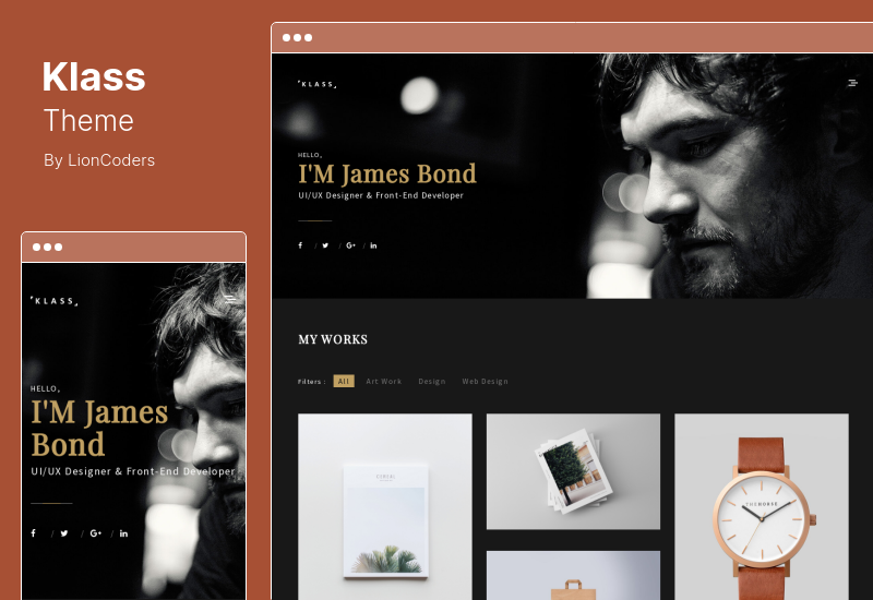 Tema Klass - Tema WordPress Dark Minimal Portfolio