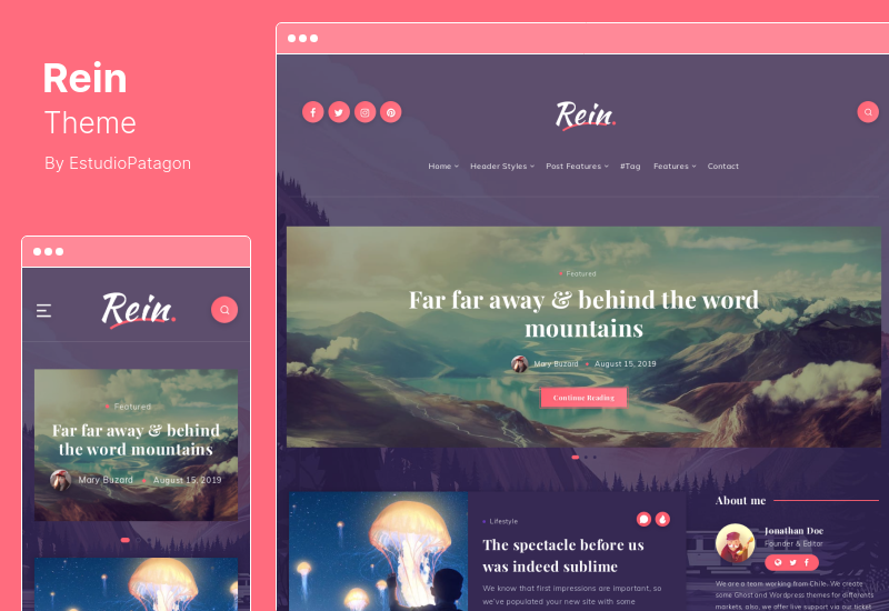 Rein Theme - 適用於 WordPress 的最小輕量級深色主題