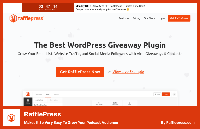 Plugin RafflePress - Rende molto facile far crescere il tuo pubblico di podcast