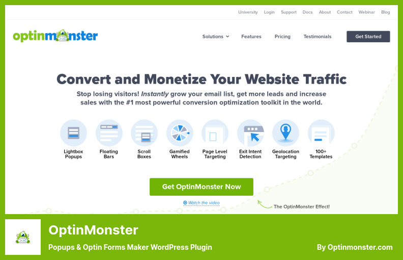 Complemento OptinMonster - Complemento de WordPress para crear ventanas emergentes y formularios Optin