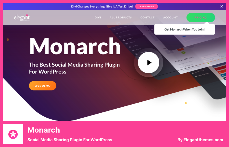 Plugin Monarch - Plugin de compartilhamento de mídia social para WordPress