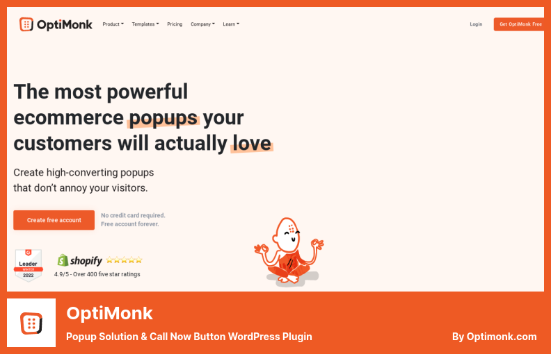 Плагин OptiMonk — всплывающее окно с кнопкой «Позвонить сейчас» Плагин для WordPress