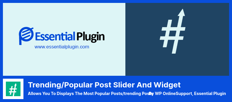 Trending/Popular Post Slider and Widget Plugin - Ermöglicht es Ihnen, die beliebtesten Posts/Trending Posts anzuzeigen