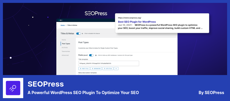 Plugin SEOPress - un puissant plugin SEO WordPress pour optimiser votre référencement