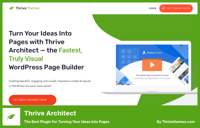 Thrive Architect Plugin - أفضل مكون إضافي لتحويل أفكارك إلى صفحات