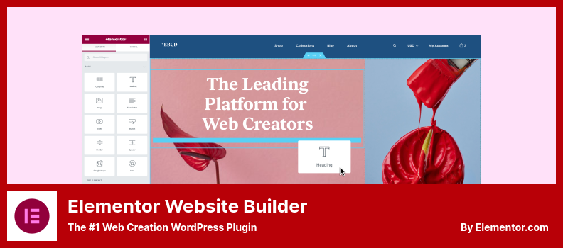 المكون الإضافي لـ Elementor Website Builder - البرنامج الإضافي الأول لإنشاء الويب WordPress