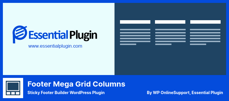 ส่วนท้ายของปลั๊กอิน Mega Grid Columns - Sticky Footer Builder WordPress Plugin