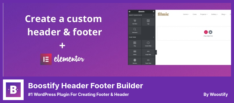 Boostify Header Footer Builder Plugin - Pluginul WordPress nr. 1 pentru crearea de subsol și antet