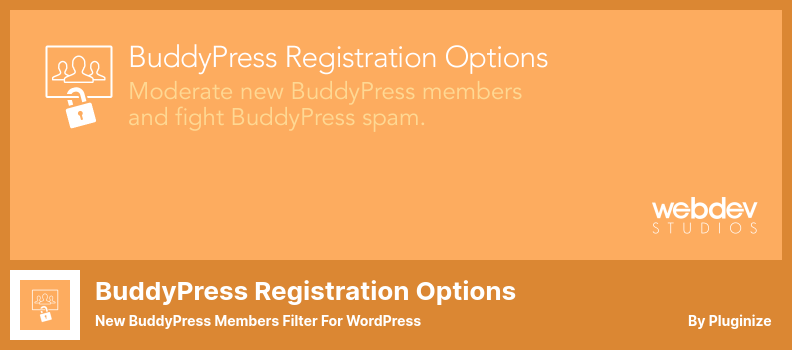 BuddyPress 등록 옵션 플러그인 - WordPress용 새 BuddyPress 회원 필터