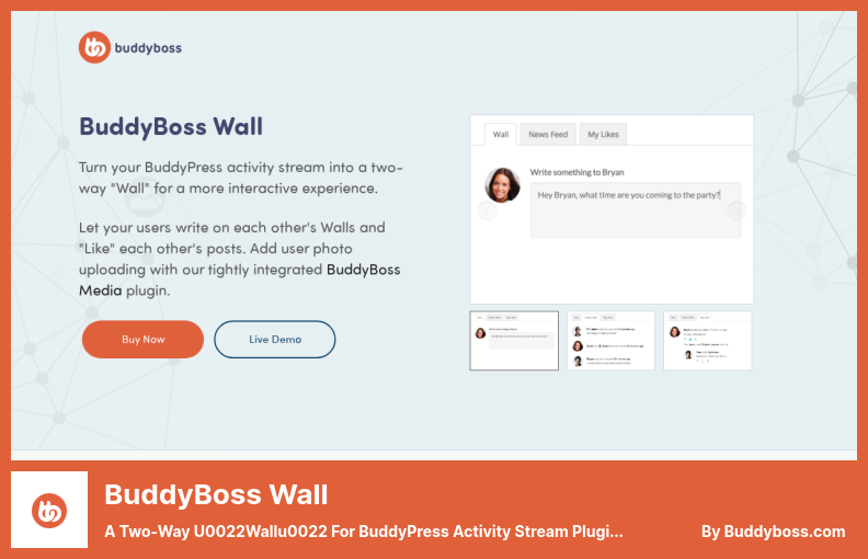 BuddyBoss Wall Plugin - ثنائي الاتجاه u0022Wallu0022 لبرنامج BuddyPress Activity Stream الإضافي