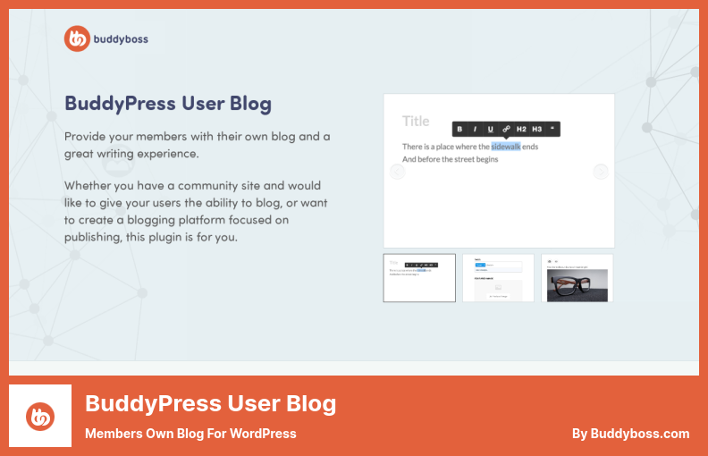 BuddyPress User Blog Plugin - Les membres possèdent leur propre blog pour WordPress