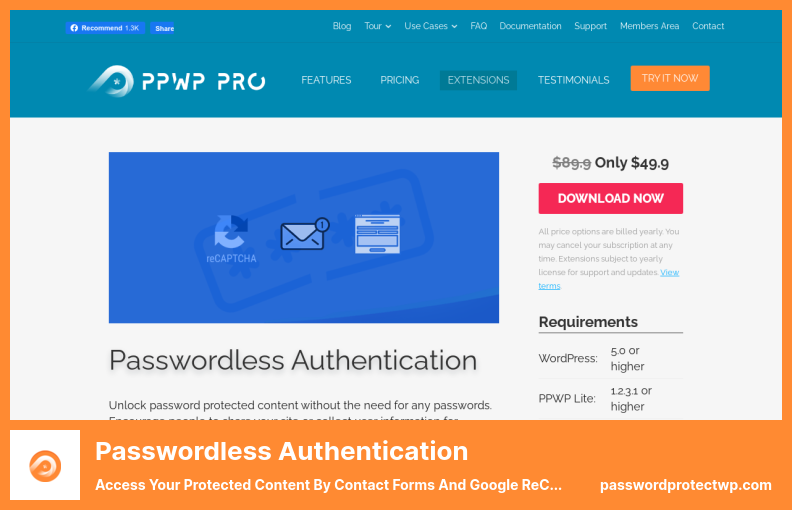 Plugin di autenticazione senza password: accedi ai tuoi contenuti protetti tramite moduli di contatto e Google reCaptcha