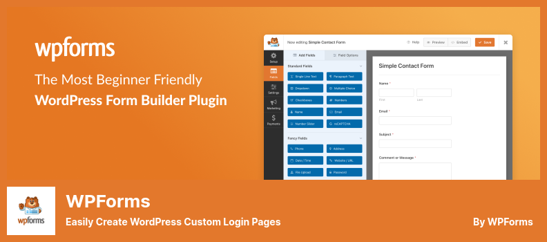 WPForms Plugin - قم بإنشاء صفحات تسجيل دخول مخصصة لـ WordPress بسهولة