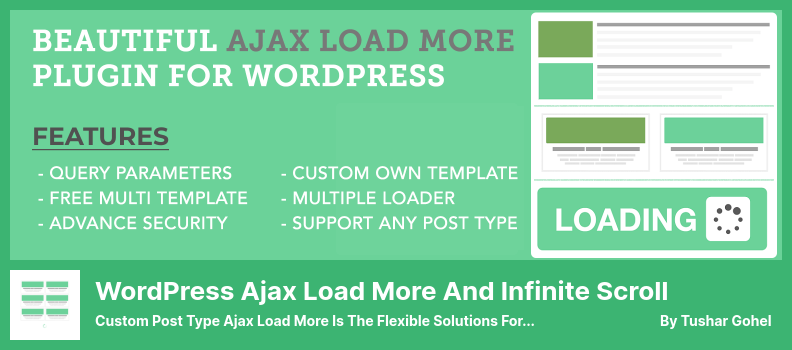 WordPress Ajax 加載更多和無限滾動插件 - 自定義帖子類型 Ajax 加載更多是 WordPress 的靈活解決方案