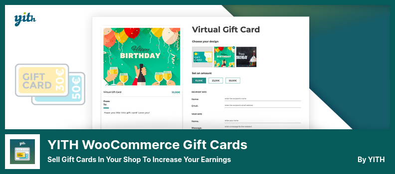 YITH WooCommerce 礼品卡插件 - 在您的商店出售礼品卡以增加您的收入