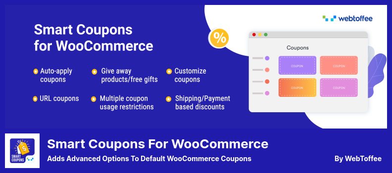 Smart Coupons for WooCommerce Plugin - Ajoute des options avancées aux coupons WooCommerce par défaut