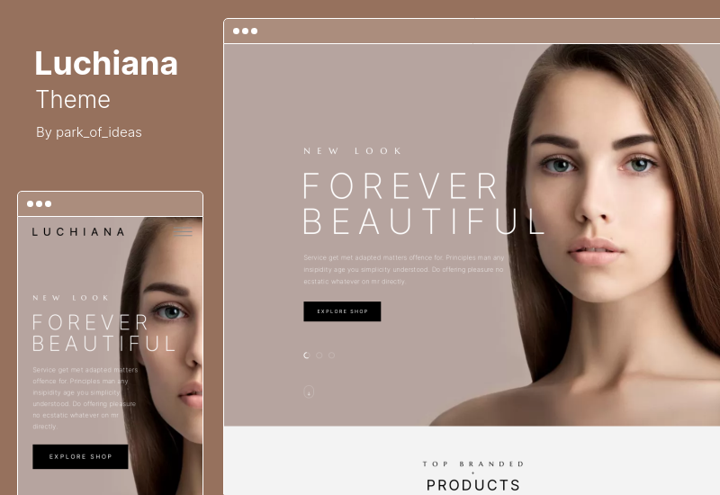 Tema Luchiana - Tema WooCommerce del negozio di bellezza di cosmetici