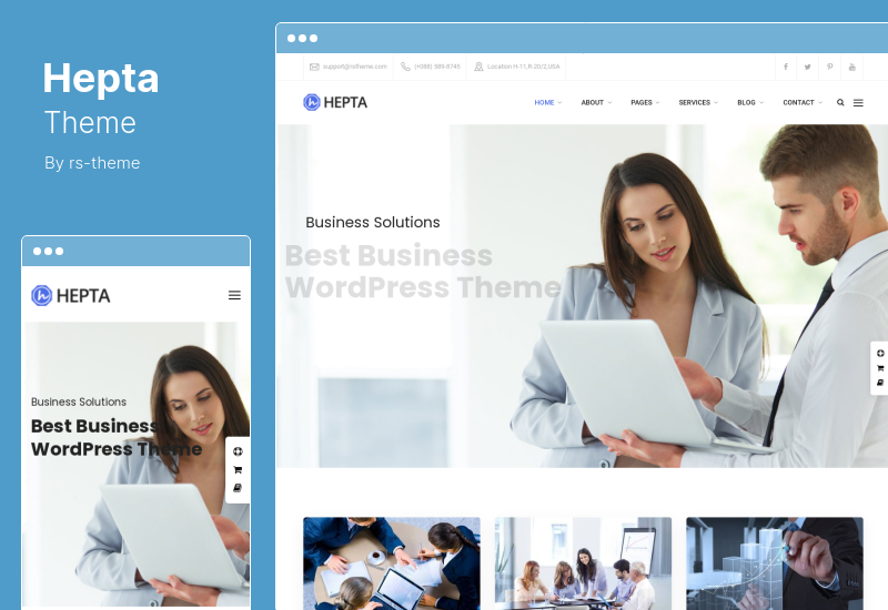 Motyw Hepta — uniwersalny biznesowy motyw WordPress