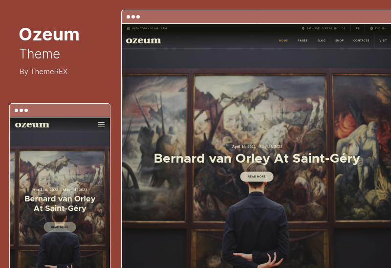 Ozeum Theme - Moderne Kunstgalerie Kreatives Online-Museum WordPress Theme RTL