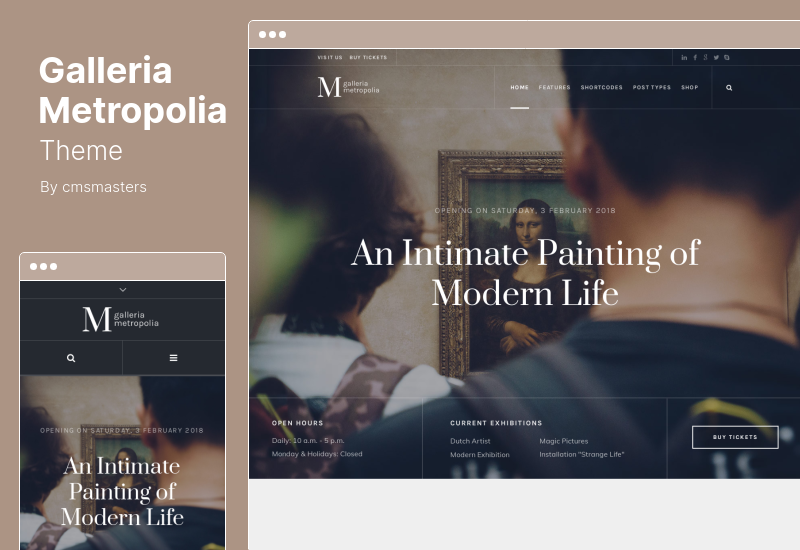 Tema Galleria Metropolia - Galeria de expoziții ale muzeului de artă Tema WordPress