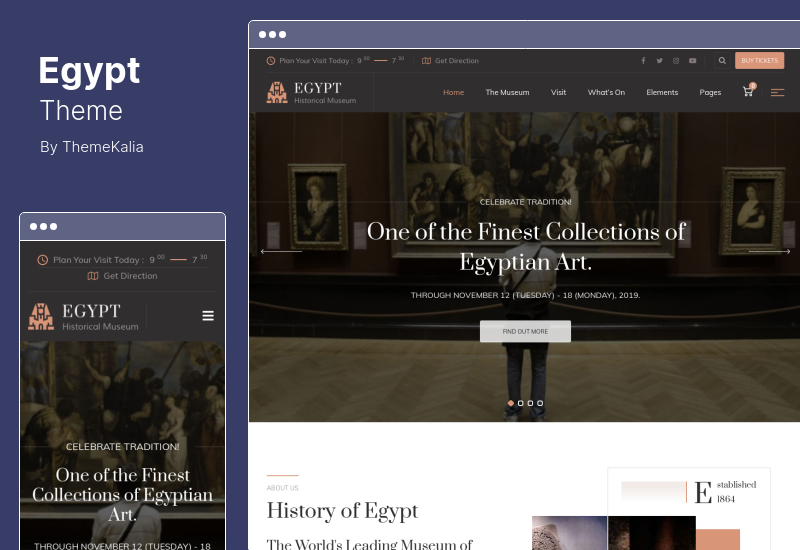 Egypt Theme - Museumsausstellung WordPress Theme