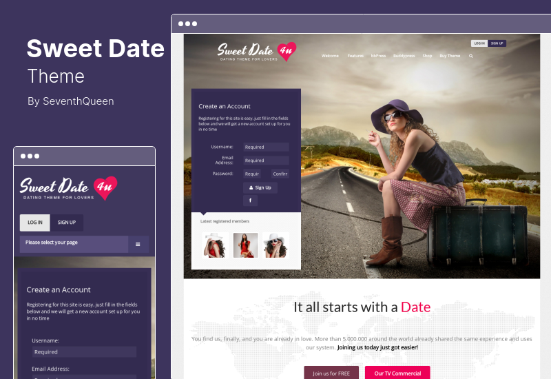 Sweet Date Theme - Mehr als ein WordPress-Dating-Theme