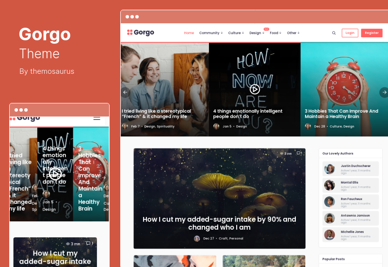 ธีม Gorgo - บล็อกความร่วมมืออเนกประสงค์ ชุมชน BuddyPress WordPress Theme