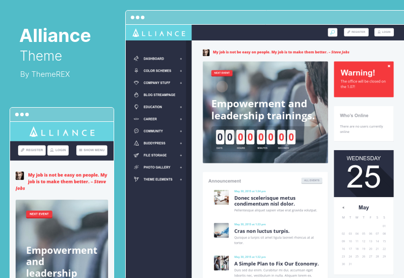 Alliance Theme - อินทราเน็ตเอ็กซ์ทราเน็ต WordPress Theme