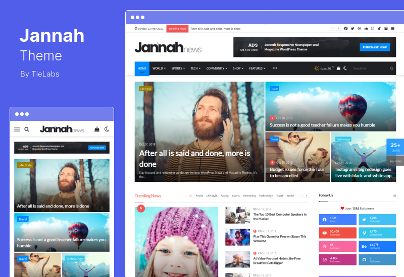 Tema Jannah - Newspaper Magazine News BuddyPress AMP WordPress Theme