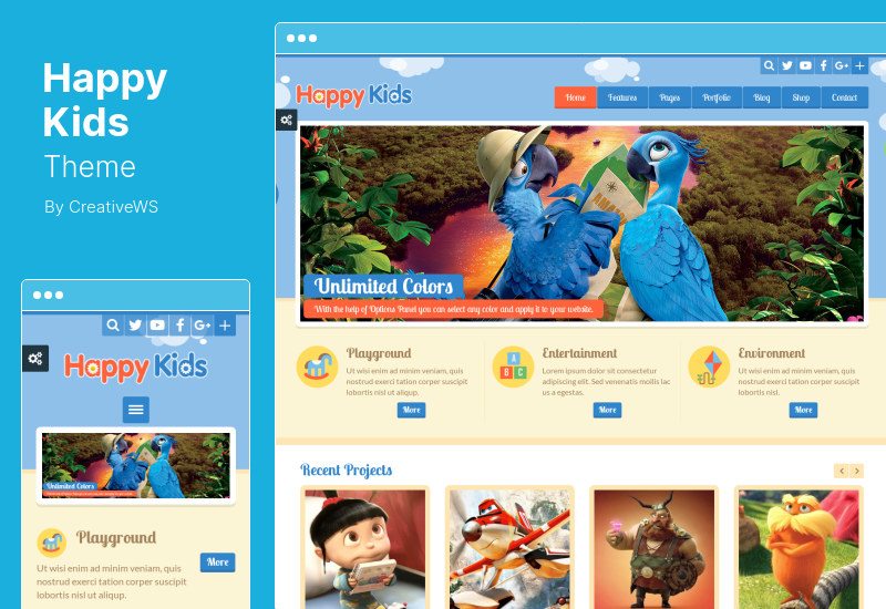 ธีม Happy Kids - ธีม WordPress สำหรับเด็ก