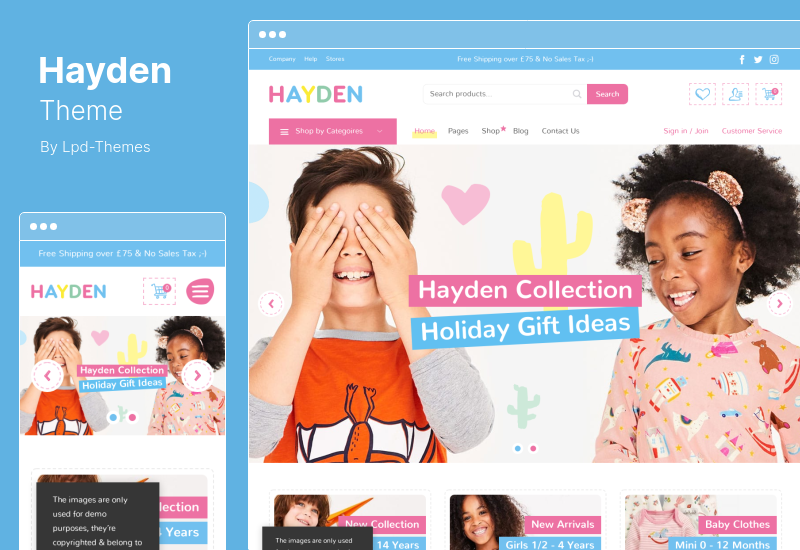 Hayden Theme - Детский магазин и Детский магазин WooCommerce Theme