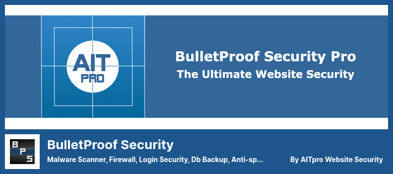 Plugin de segurança BulletProof - Verificador de malware, firewall, segurança de login, backup de banco de dados, antispam