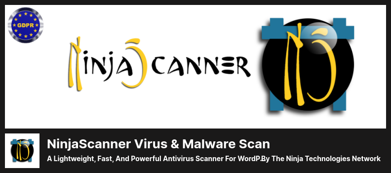 Plugin de verificação de vírus e malware NinjaScanner - um verificador antivírus leve, rápido e poderoso para WordPress