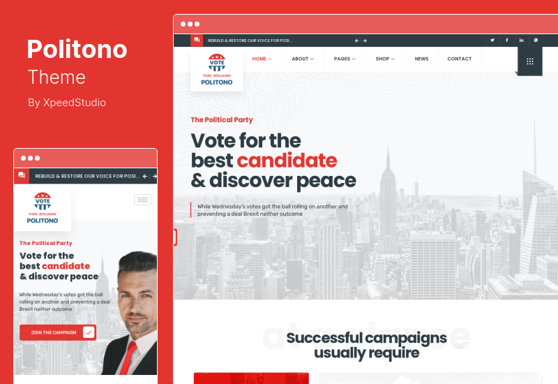 Tema Politono - Tema WordPress de campanha eleitoral política