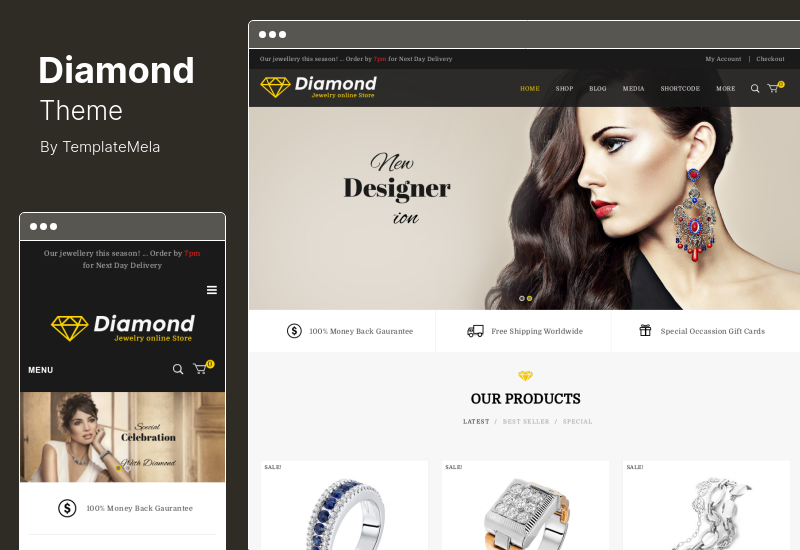 Tema Diamond - Tema WooCommerce responsivo